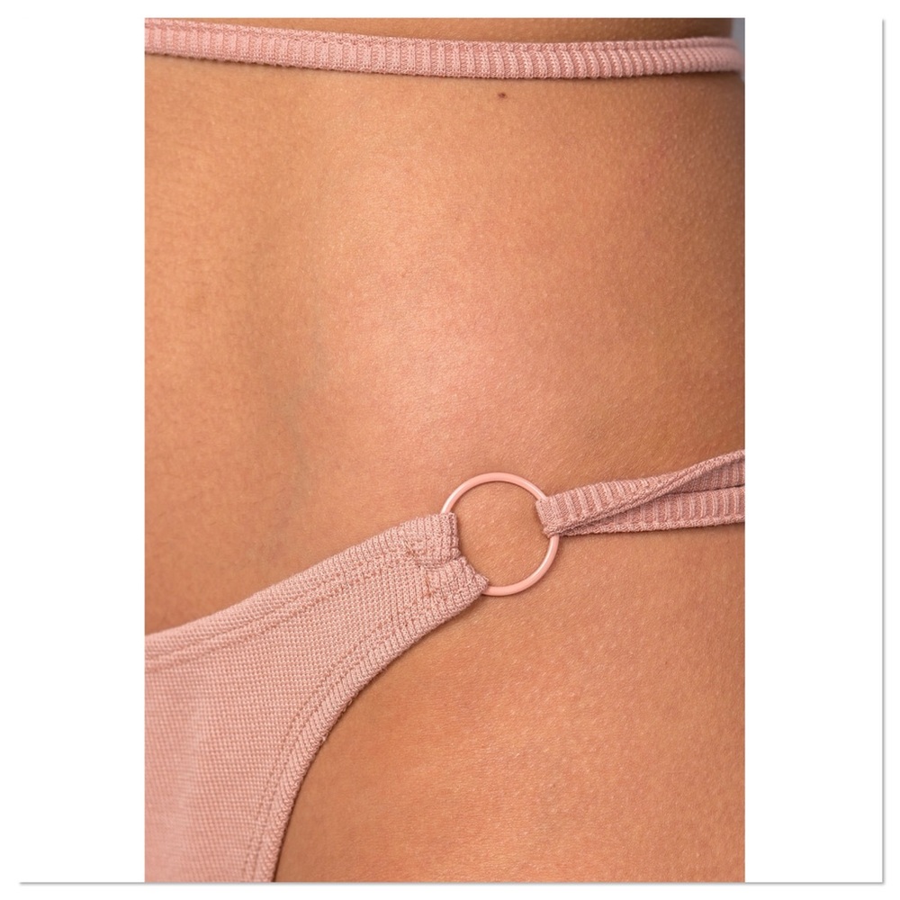 Nude Strappy Two Piece Cheeky Bikini Set - Picture 5 of 5